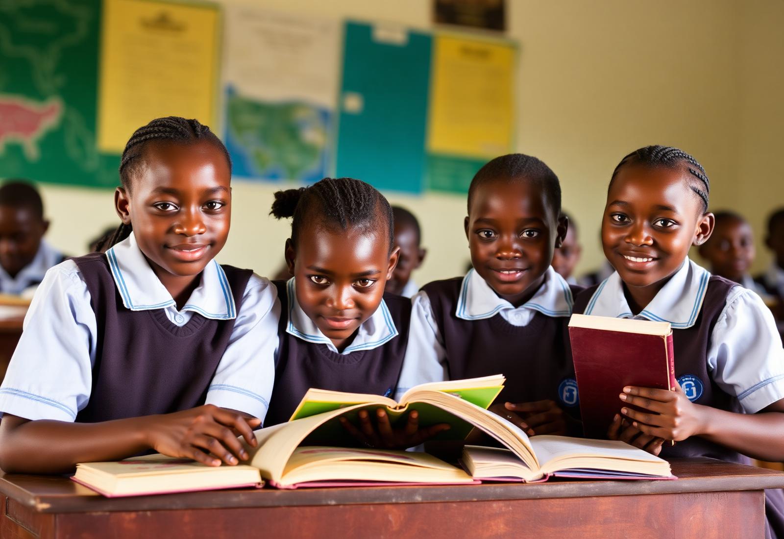 Girls in school in Liberia